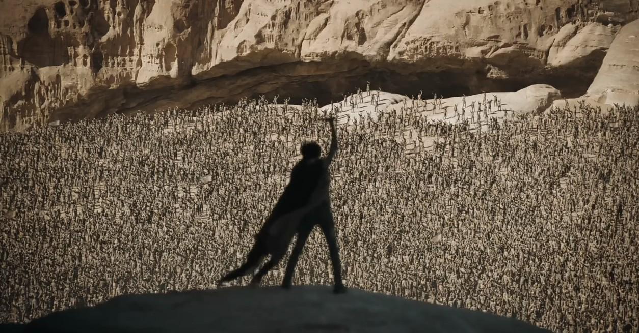 Dune: Part Two — Paul Atreides standing before the Fremen